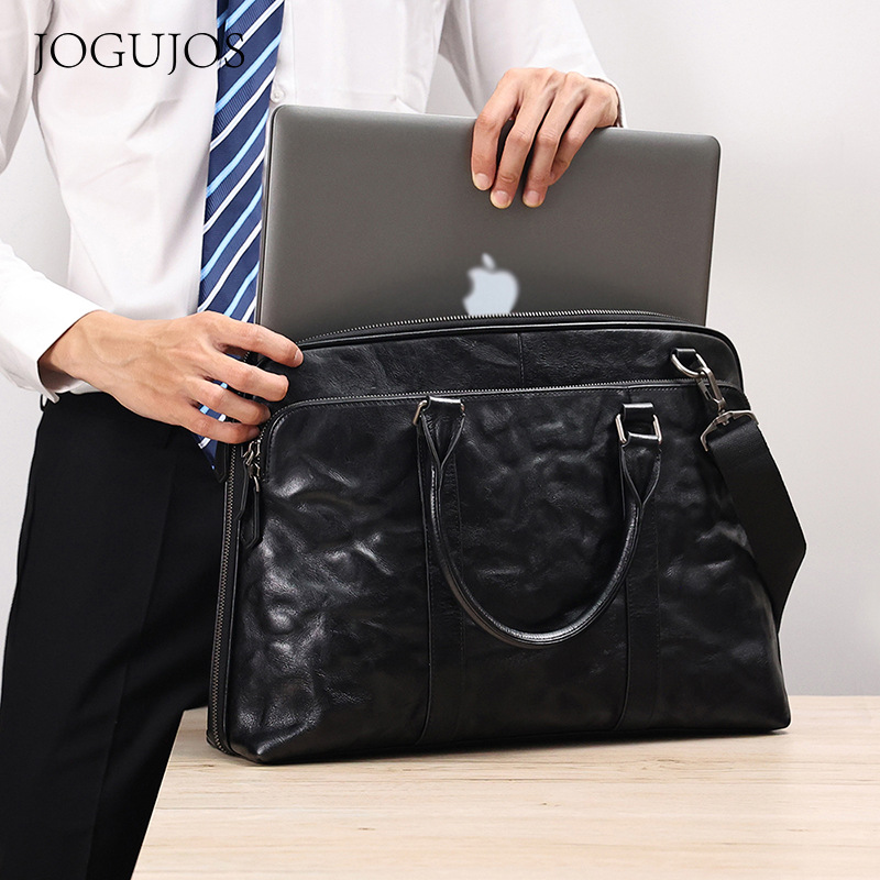 Leather Briefcase - 2025 nuevos bolsos de cuero genuino