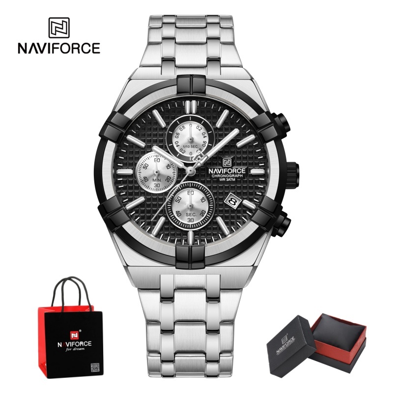 Luxury Watch Men - Reloj NAVIFORCE de cuarzo con cronógrafo