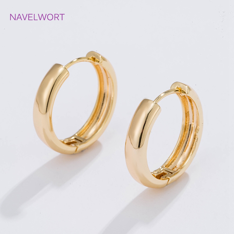 Gold Plated Jewelry - Pendientes de aro circulares chapados en