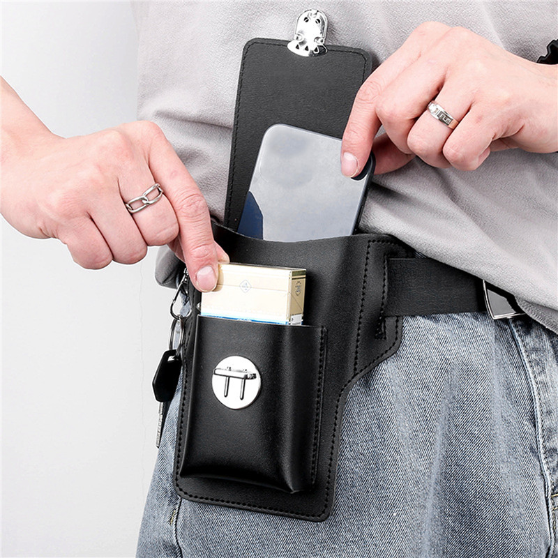 Leather Wallet Men - Funda de cinturón para hombre con
