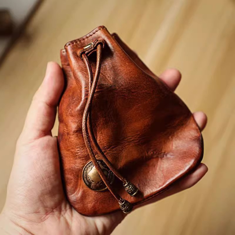 Leather Wallet Men - Cartera de cuero genuino de estilo