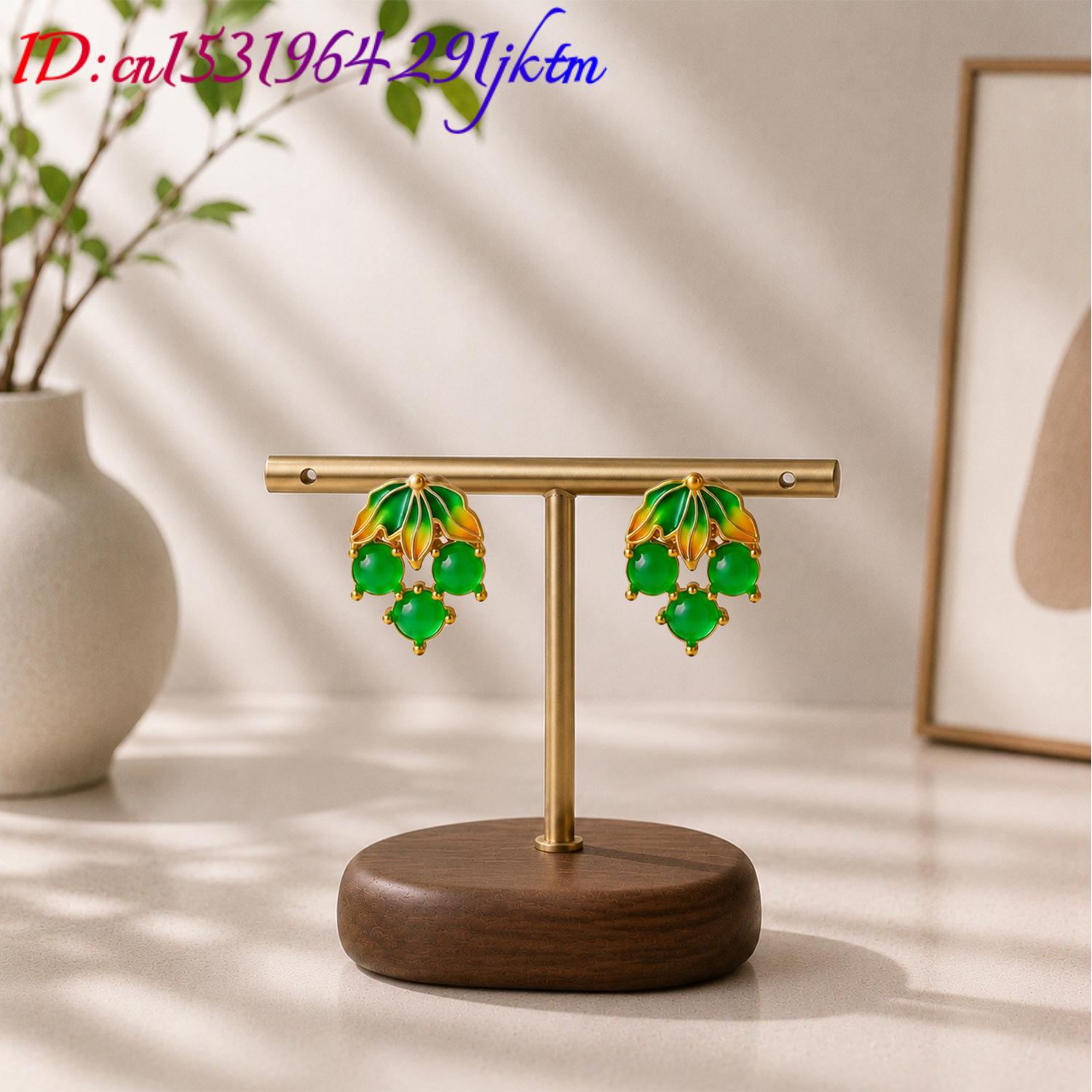 Pendientes de jade birmano con - Gold Plated Jewelry reseña y precio