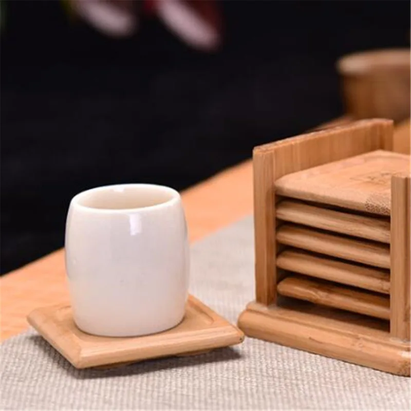 Posavasos de bambú de forma re - Marble Coaster Set reseña y precio