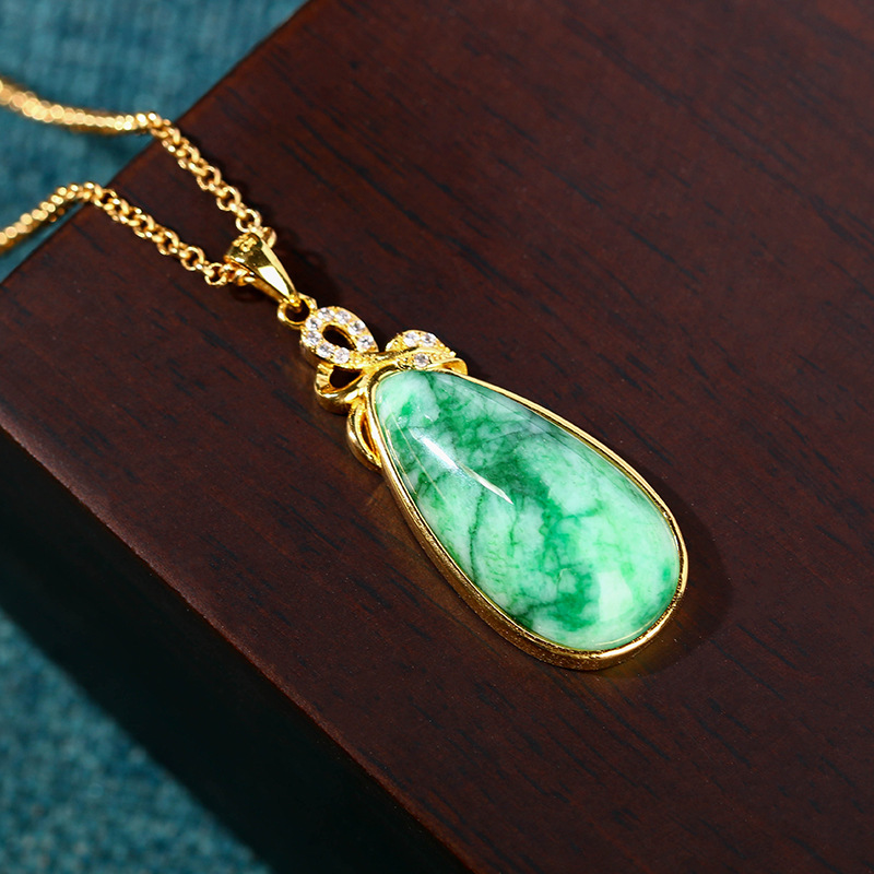 Collar con colgante de jade na - Gold Plated Jewelry reseña y precio