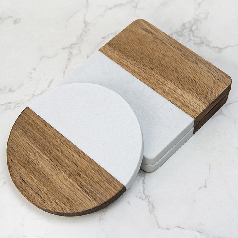 Juego de 4 Posavasos de Madera - Marble Coaster Set reseña y precio
