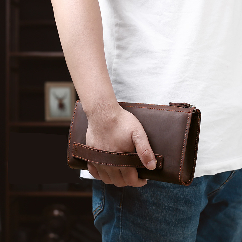 Carteras largas de cuero de va - Leather Wallet Men reseña y precio