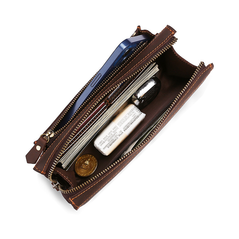 Carteras largas de cuero de va - Leather Wallet Men reseña y precio