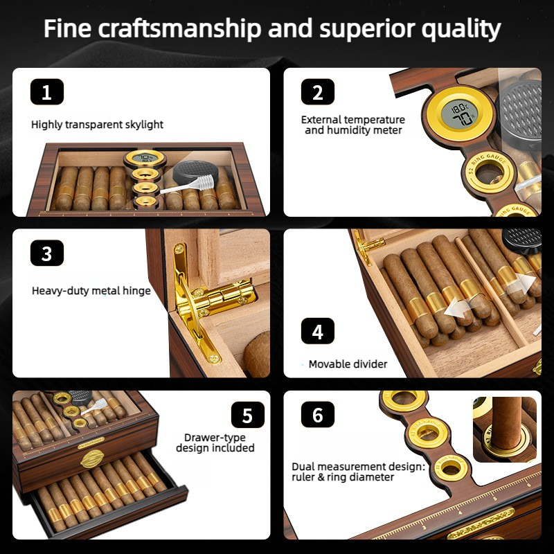 Humidor de Cigarros de Madera  - Luxury Gift Set reseña y precio