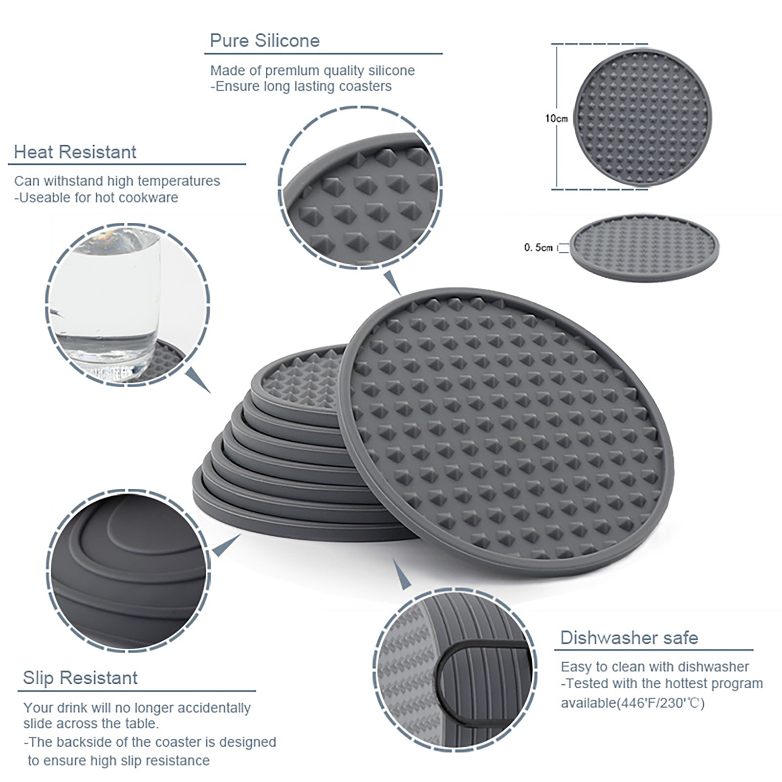 Posavasos de silicona antidesl - Marble Coaster Set reseña y precio