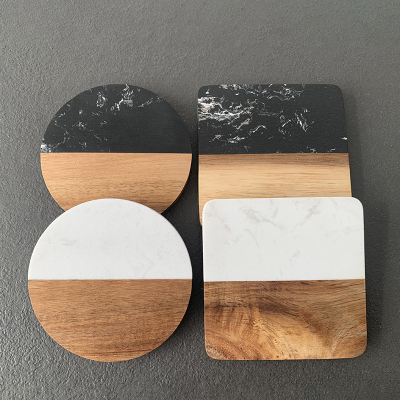 Posavasos de mármol con costur - Marble Coaster Set reseña y precio