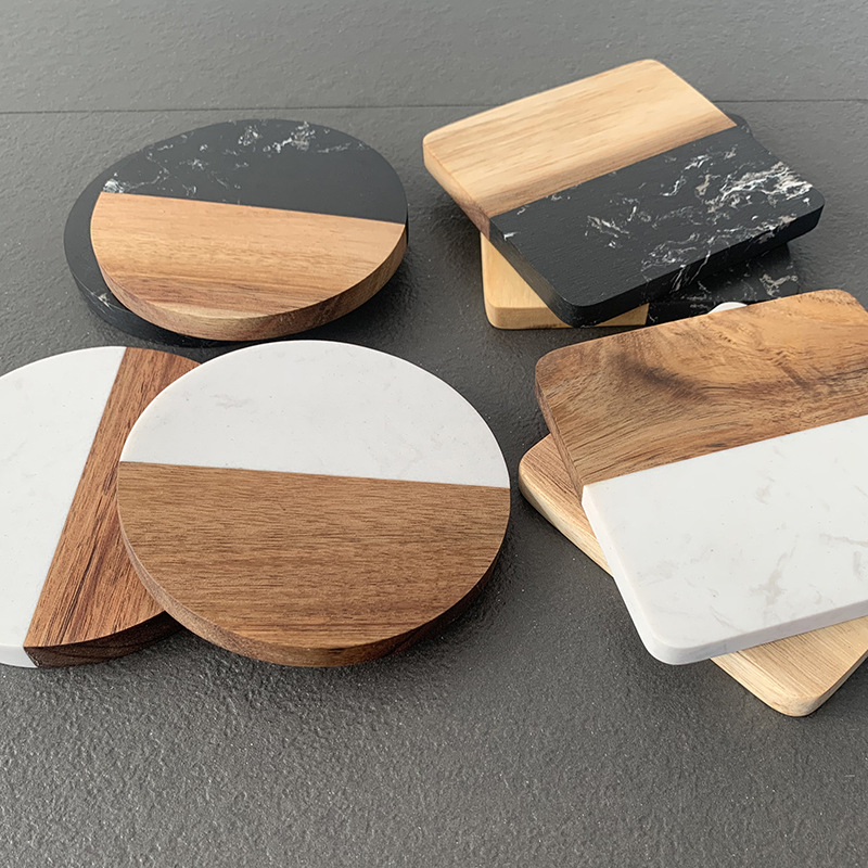 Posavasos de mármol con costur - Marble Coaster Set reseña y precio