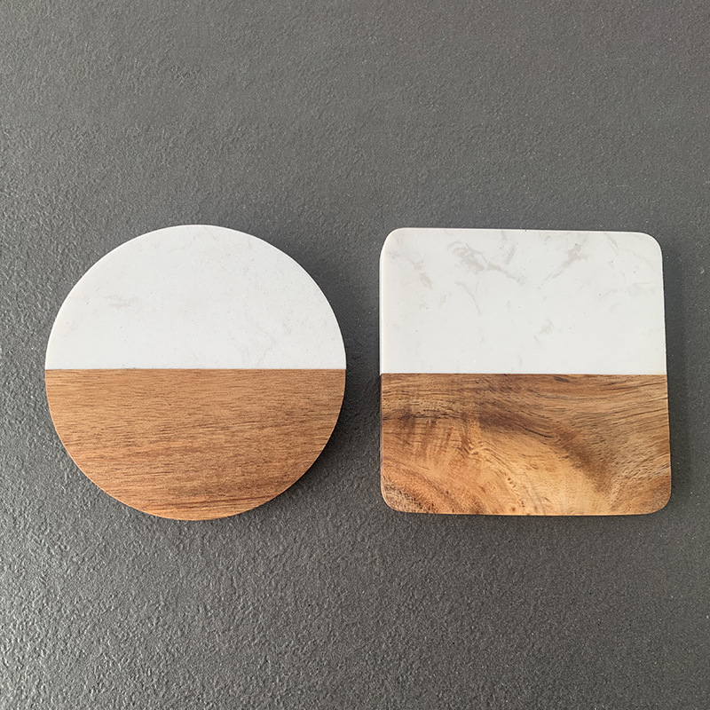 Posavasos de mármol con costur - Marble Coaster Set reseña y precio