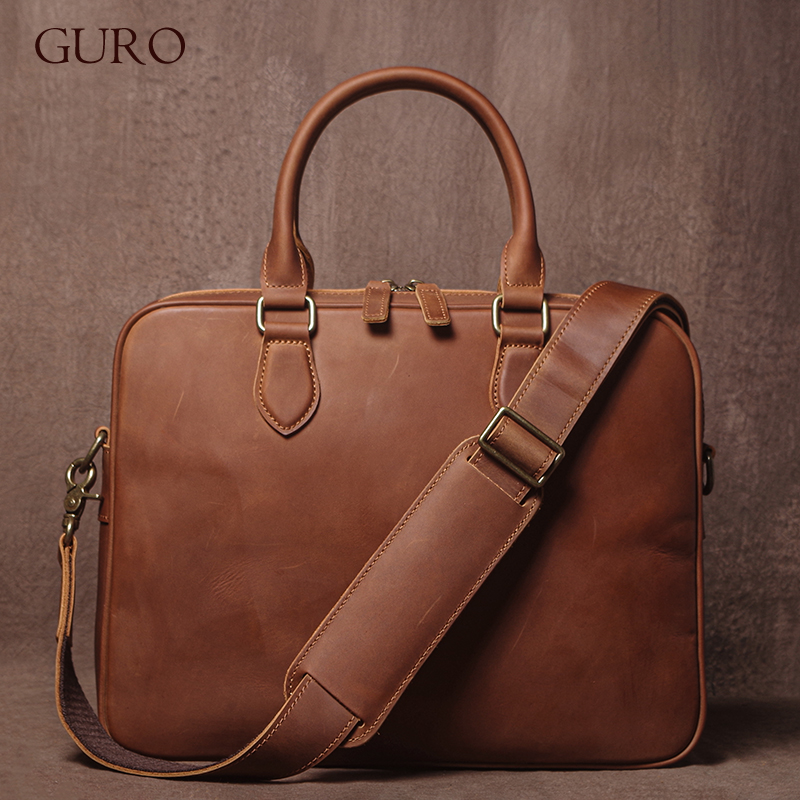 GURO-maletín de piel de vaca C - Leather Briefcase reseña y precio