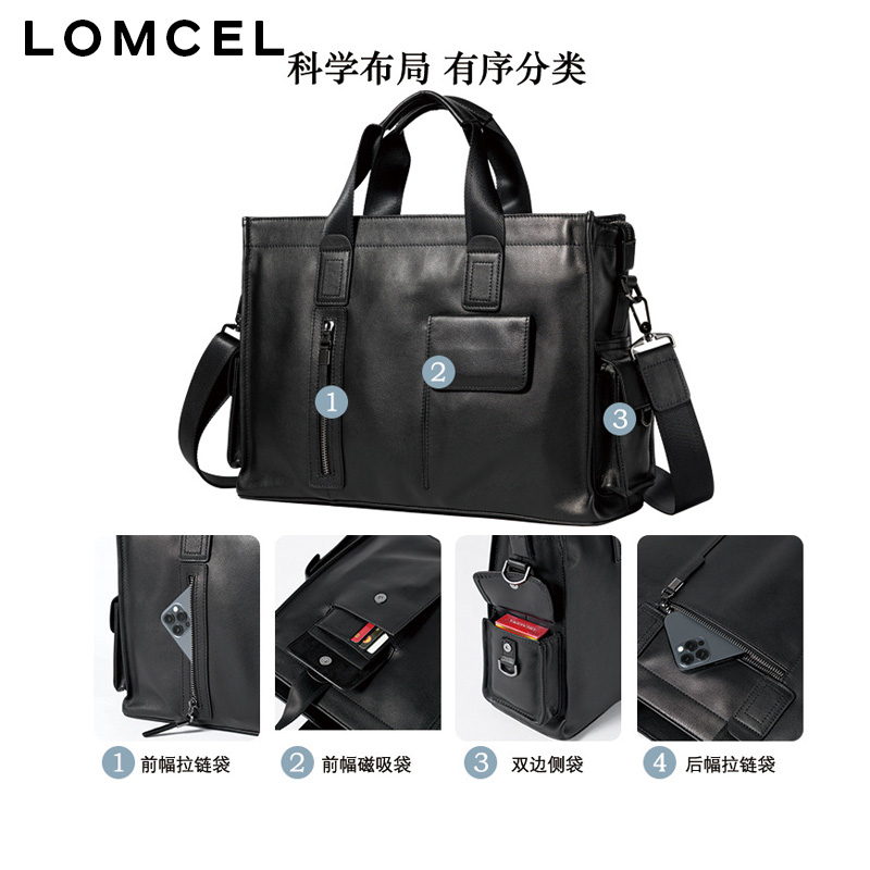 LOMCEL P116: bolso de mano mod - Leather Briefcase reseña y precio