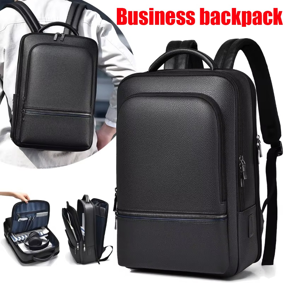 Mochila de cuero PU para hombr - Leather Briefcase reseña y precio
