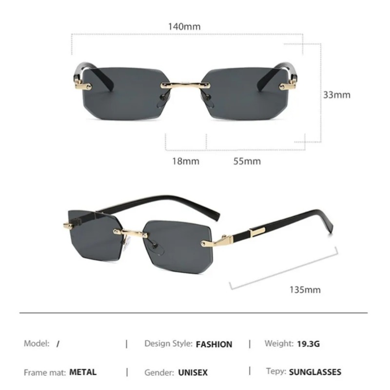 Gafas de Sol Rectangulares Sin - Designer Sunglasses reseña y precio