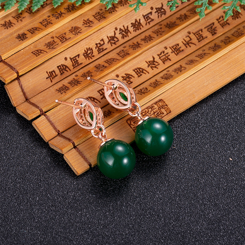 Pendientes de cuentas de Jade  - Gold Plated Jewelry reseña y precio